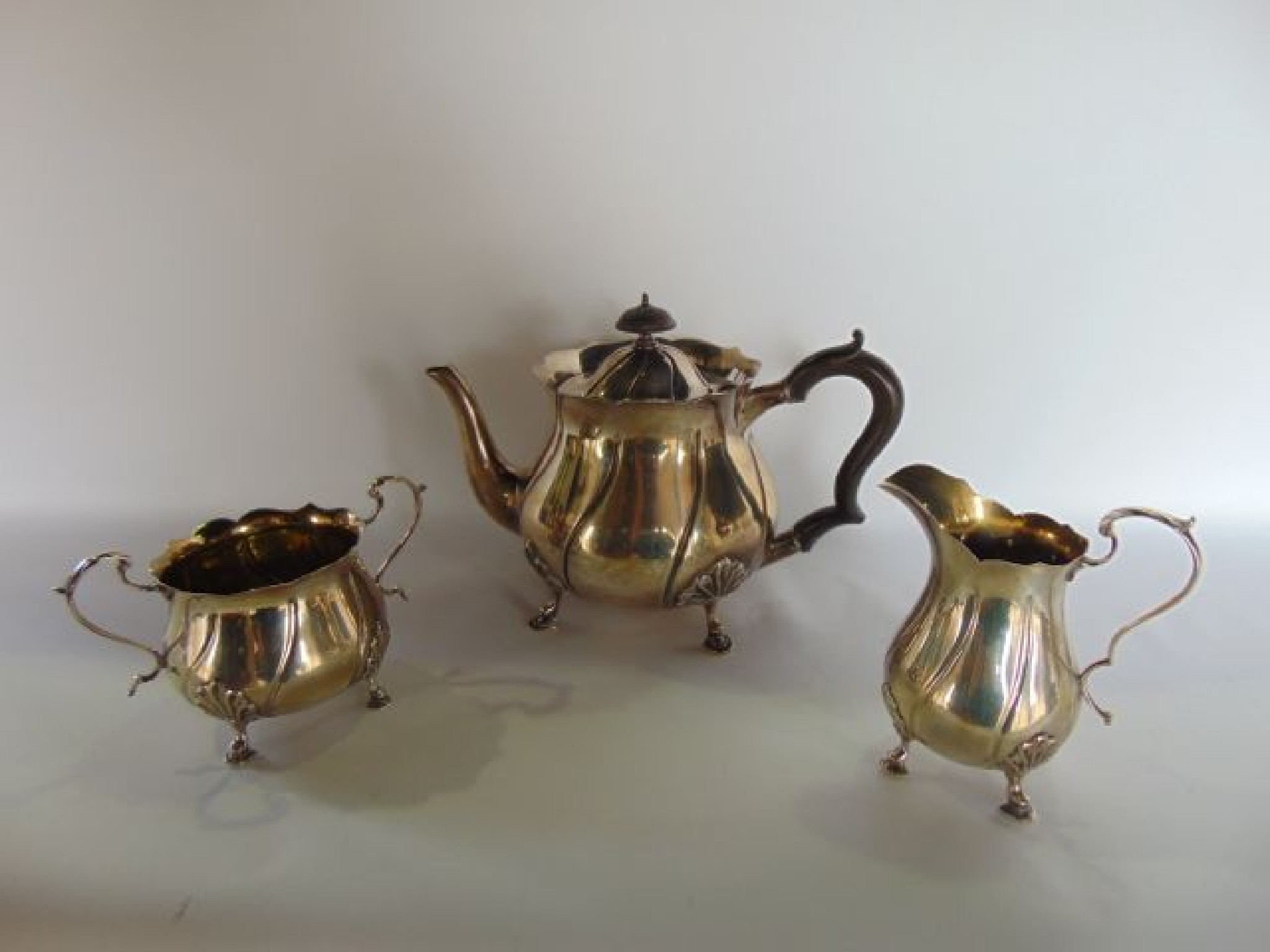 Appraisal: An Edwardian silver three-piece tea set Elkington Co Ltd Birmingham