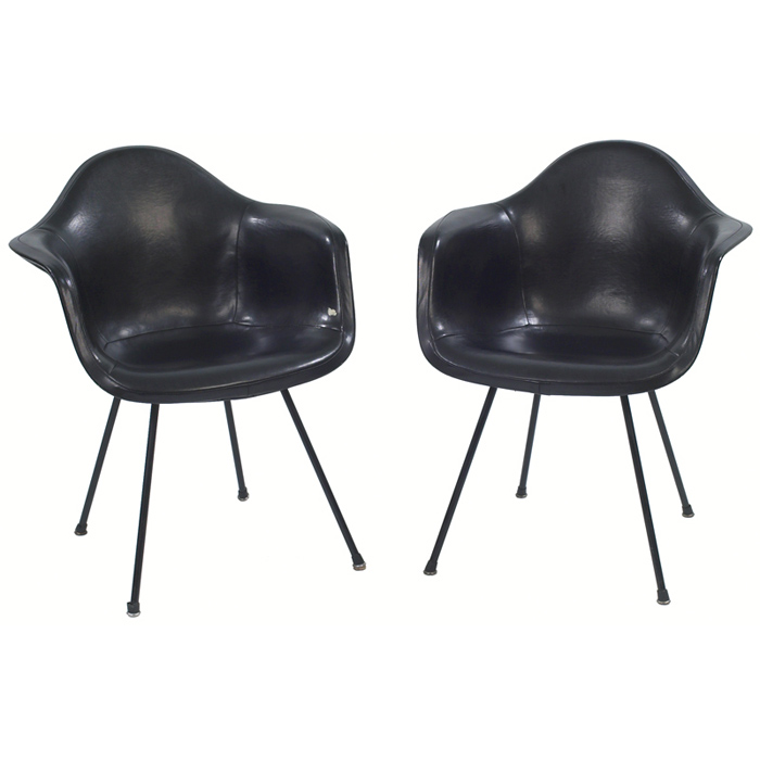 Appraisal: Charles and Ray Eames shell chairs pair by Herman Miller