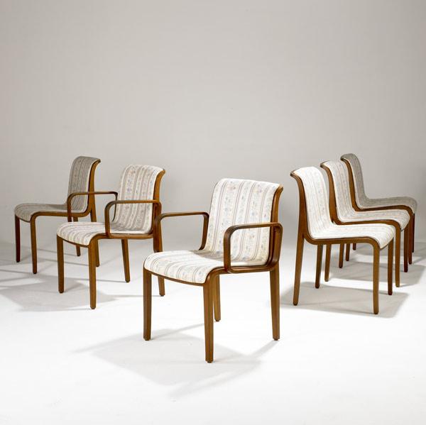 Appraisal: BILL STEPHENS KNOLL Set of six dining chairs in laminated