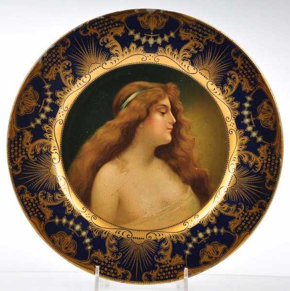 Appraisal: Vienna Style Art Plate Description Dated Nice image of Victorian