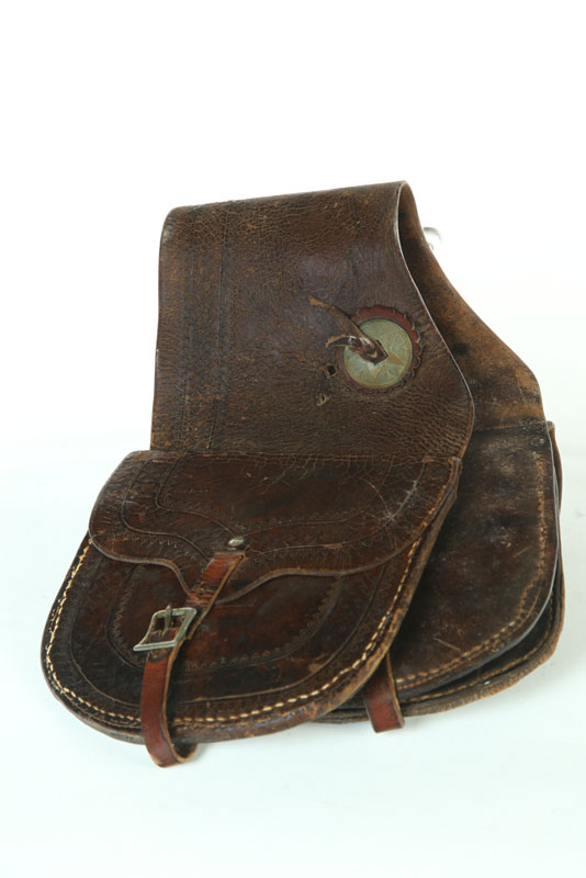 Appraisal: SADDLEBAGS American late th century Small set of tooled leather