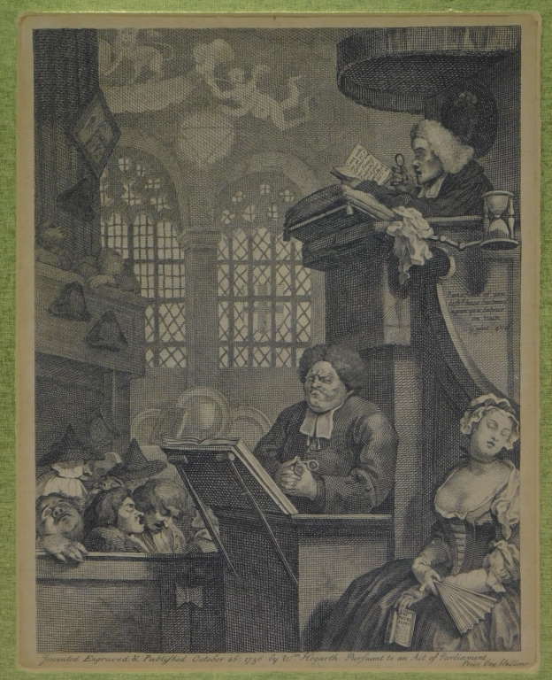 Appraisal: WILLIAM HOGARTH SLEEPING CONGREGATION ENGRAVING William HogarthUnited Kingdom - The