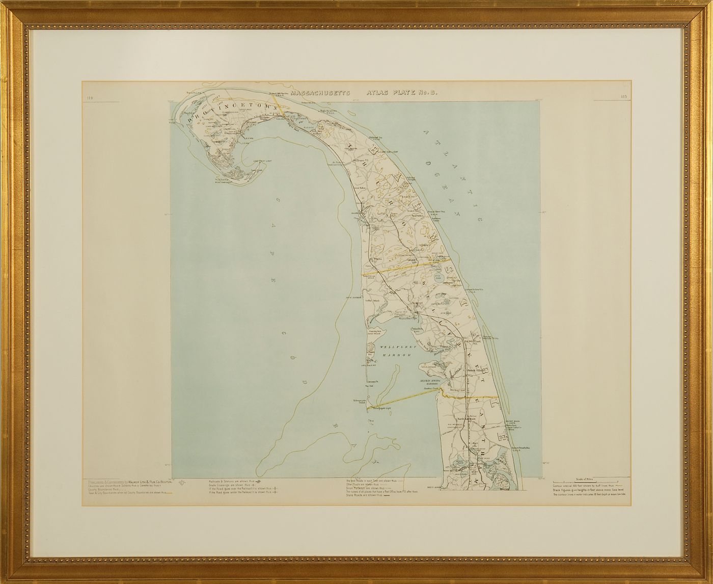 Appraisal: FRAMED MAP OF CAPE COD Late th CenturyShowing the tip