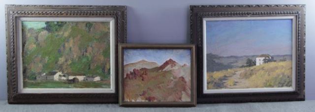 Appraisal: SARGENT Richard Acrylic on Canvas Ronda SpainLandscapes Two signed -