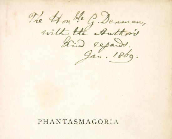 Appraisal: DODGSON Charles Lutwidge - Lewis CARROLL Phantasmagoria and other poems