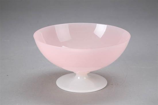 Appraisal: ART GLASS COMPOTE Probably Steuben Rosaline but not signed Pink