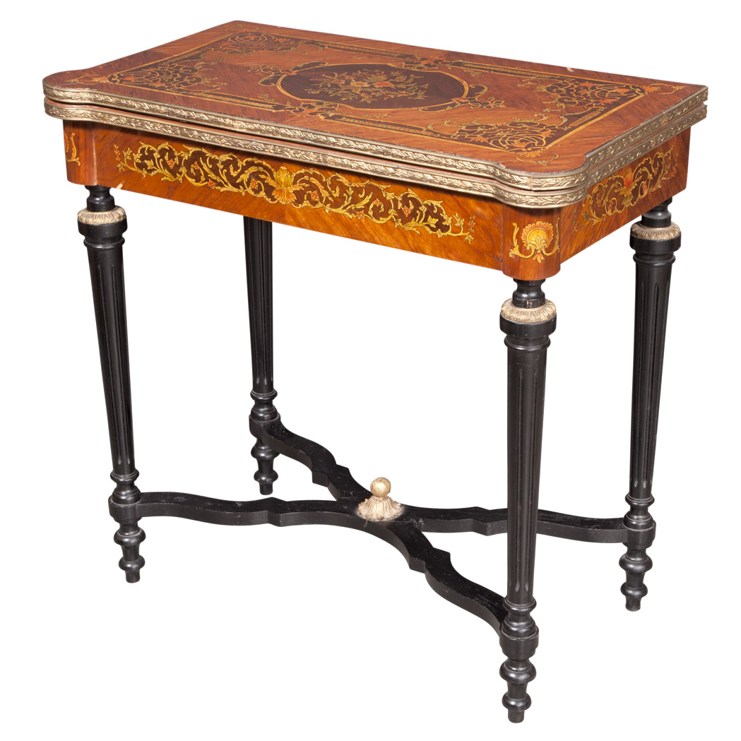 Appraisal: Napoleon III Style Gilt-Metal Mounted Inlaid Marquetry Walnut Mahogany and