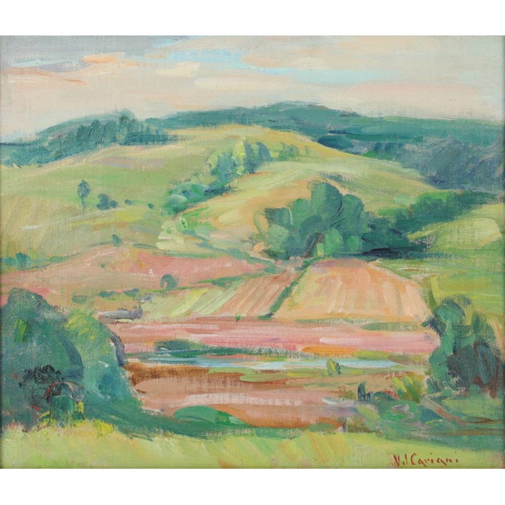 Appraisal: V J CARIANI INDIANA - HILLSIDE PASTURE OIL ON CANVAS