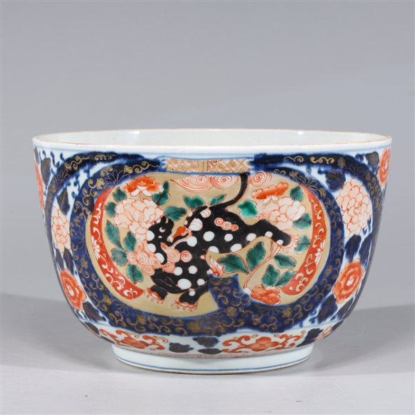 Appraisal: Chinese gilt and famille verte Imari style porcelain bowl with