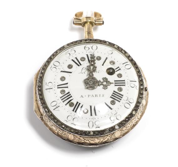 Appraisal: AN ENAMEL VERGE WATCH circa - Pink gold Decorative case