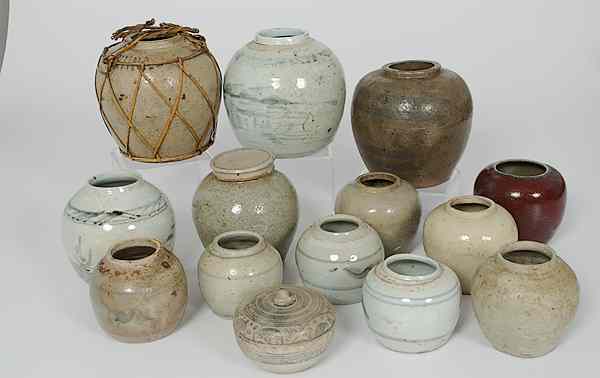 Appraisal: Collection of Ginger Jars Asia A collection of fourteen ginger