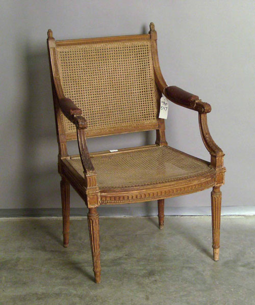 Appraisal: French carved fauteuil th c