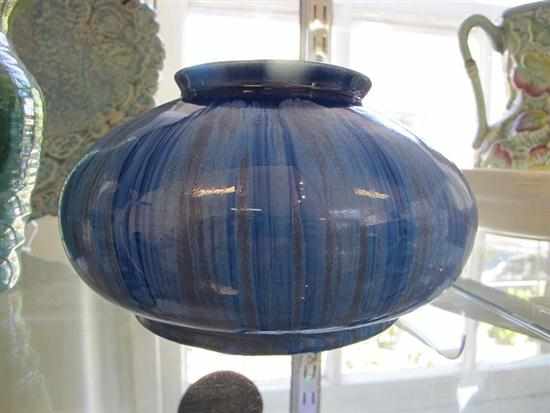 Appraisal: MELROSE WARE BLUE GLAZED VASE UNSIGNED