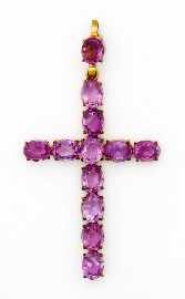 Appraisal: A gilt metal amethyst crucifix pendant approximately x mm