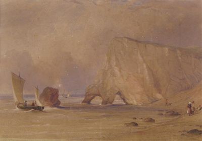 Appraisal: Charles Frederick Buckley - Beach scene with figures and boats