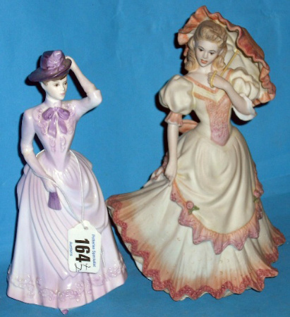 Appraisal: Coalport Figures Chantilly Lace And Monpellia Walk From The Age