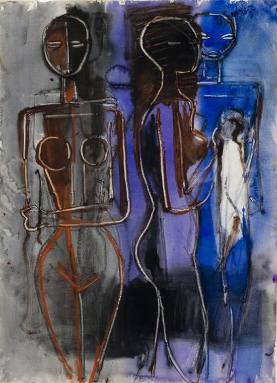 Appraisal: Wiedemann Guillermo Wilhelm Egon Ger - Three figures Mixed media