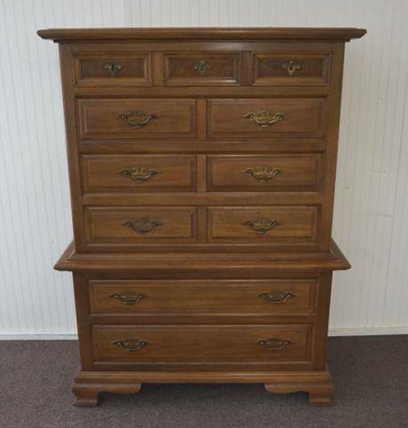 Appraisal: Beautiful vintage Burnished Pecan Chest on Chest of drawers with