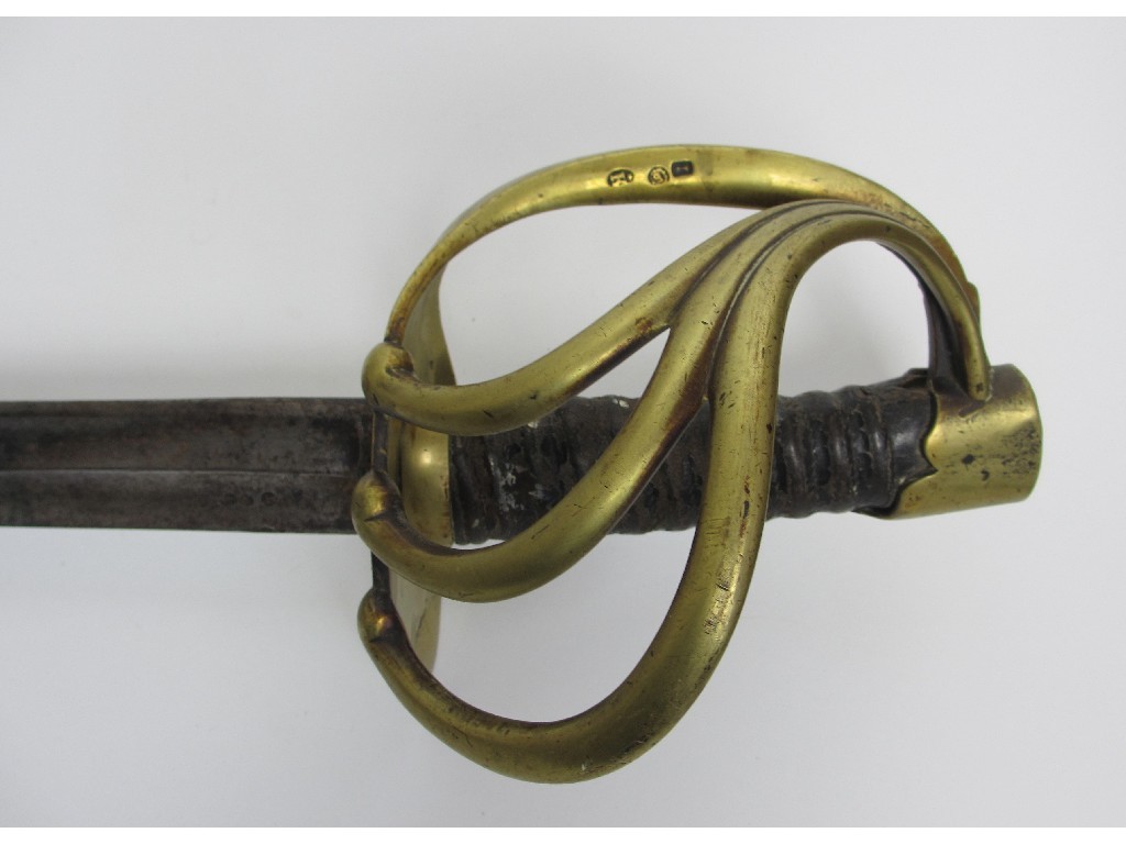 Appraisal: A Napoleonic French Cavalry sabre with brass three bar basket