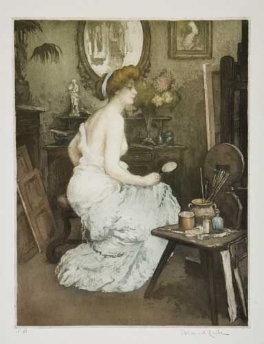 Appraisal: MANUEL ROBBE Avant la Pose Color etching and aquatint circa