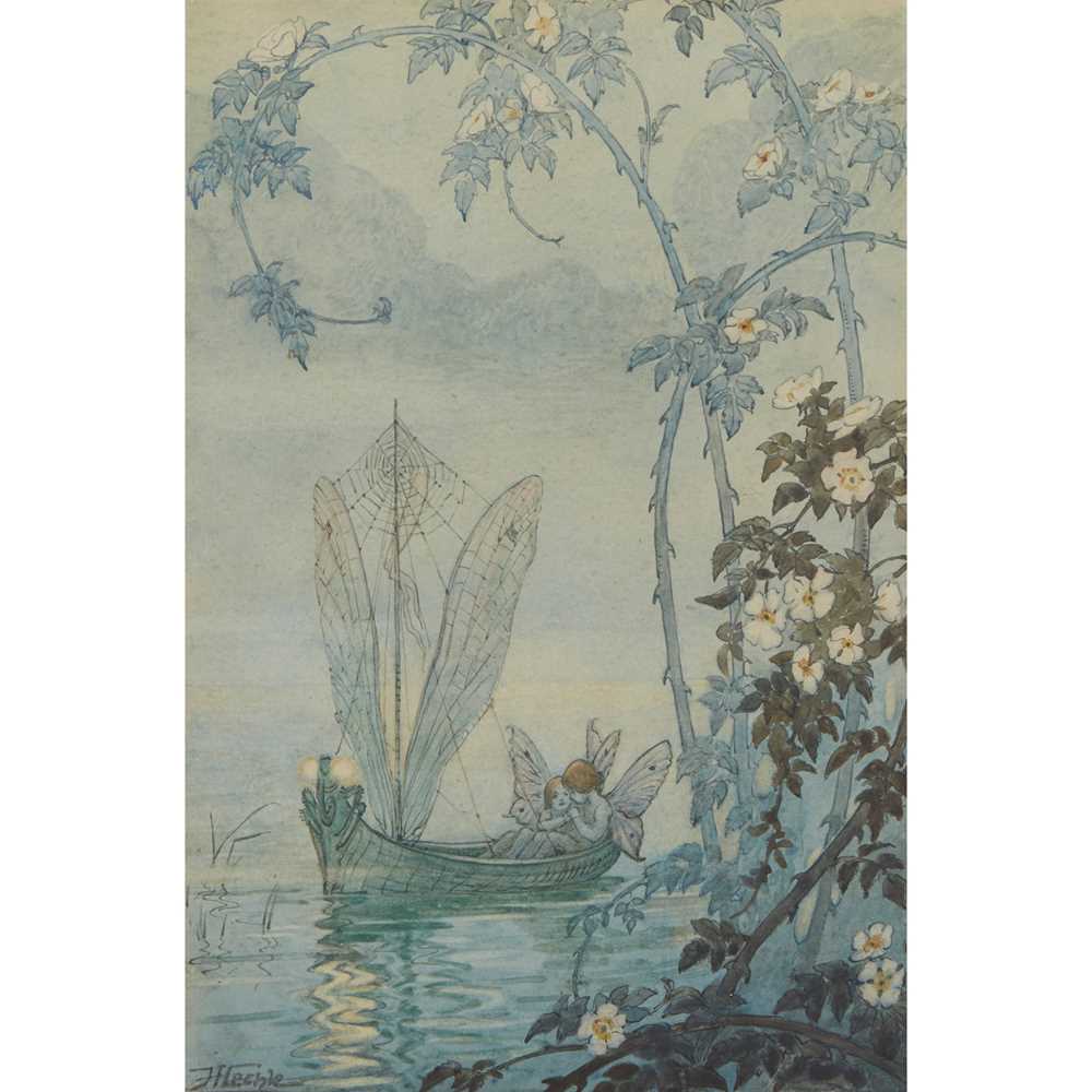 Appraisal: HILDA HECHLE - FAIRY LOVE BOAT watercolour signed lower left