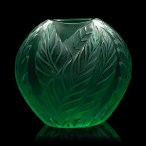 Appraisal: A Lalique Filicaria Vase Second Half th Century Height inches