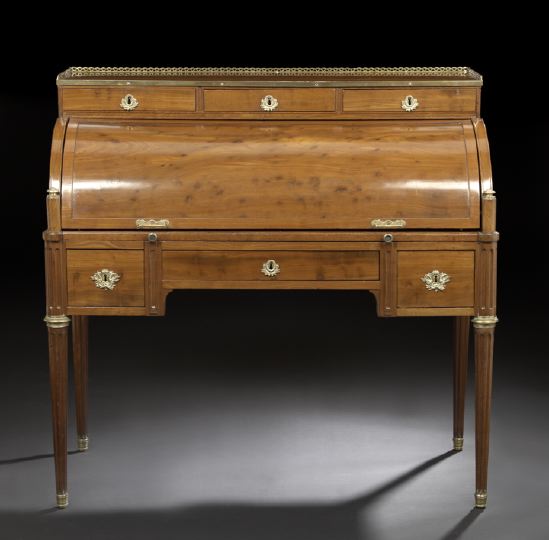 Appraisal: Louis XVI-Style Mahogany Bureau Cylindre first quarter th century the