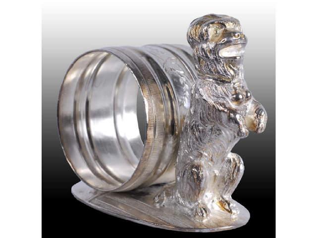 Appraisal: Begging Dog Figural Napkin Ring Description Begging dog in front