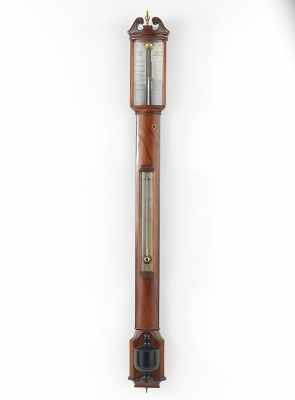 Appraisal: A Saunders and Cooke Stick Barometer American th Century Regency