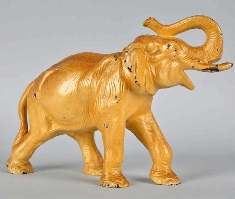 Appraisal: Cast Iron Elephant Doorstop Description Hubley Full-figure Pearl paint variation