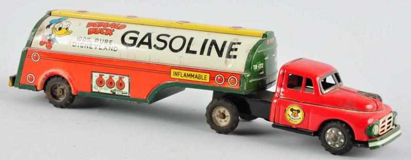 Appraisal: Tin Linemar Donald Gasoline Truck Friction Toy Description Japanese Not