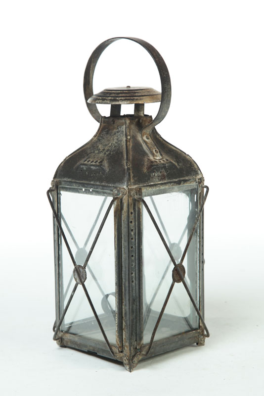 Appraisal: LANTERN Probably Pennsylvania - tinned sheet iron and glass Lantern