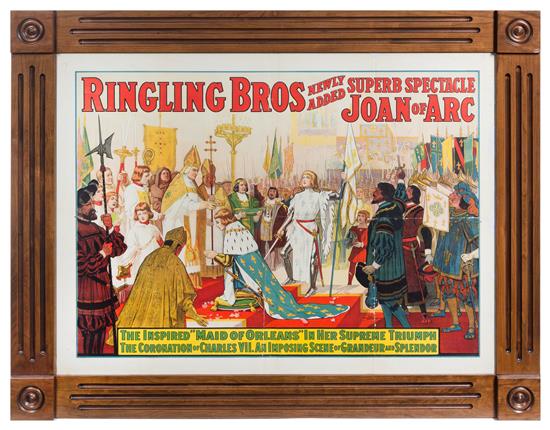 Appraisal: Sale Lot CIRCUS RINGLING BROTHERS Poster Joan of Arc with