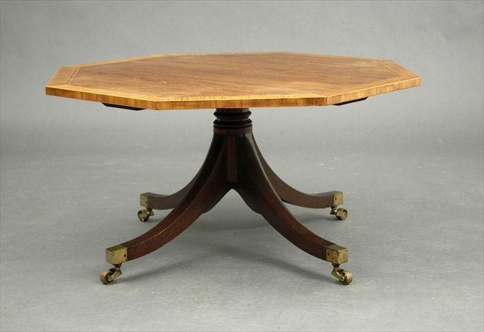 Appraisal: Regency-Style Mahogany and Satinwood-Banded Rosewood Low Table x x in