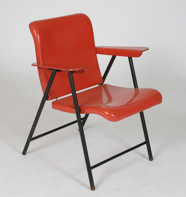 Appraisal: Russel Wright for Samson folding metal chair Original surface original