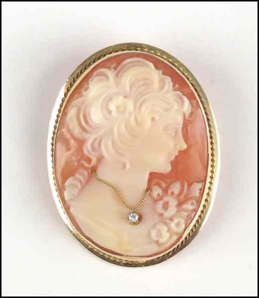 Appraisal: KARAT YELLOW GOLD CAMEO BROOCH Condition No Specific Condition Recorded