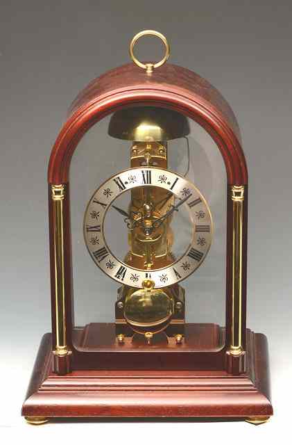 Appraisal: A LATE TH CENTURY MAHOGANY FOUR GLASS MANTEL CLOCK the