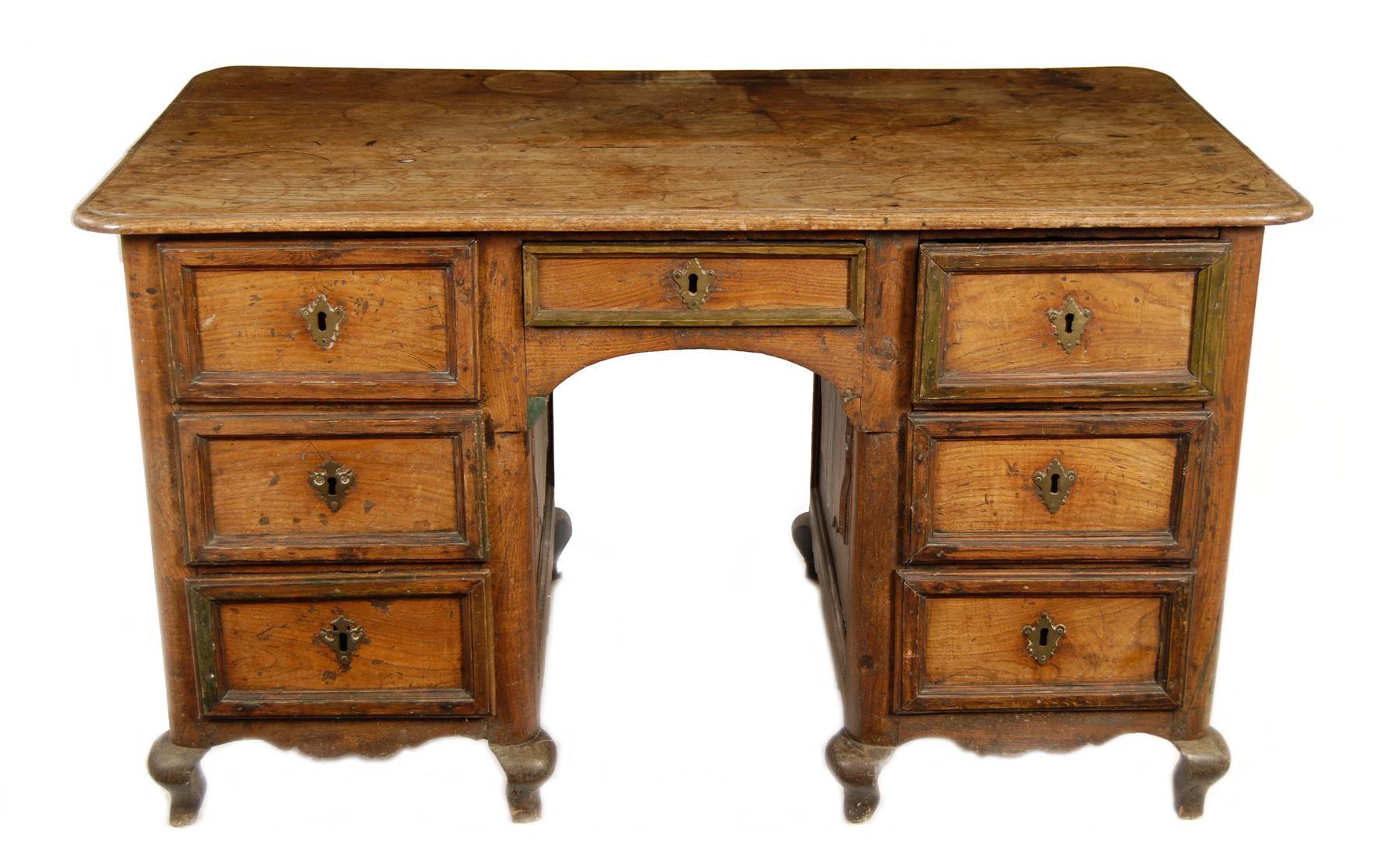 Appraisal: An th century continental oak kneehole desk