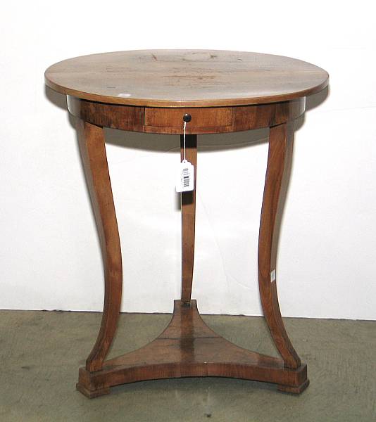 Appraisal: A Continental Neoclassical walnut table first quarter th century height