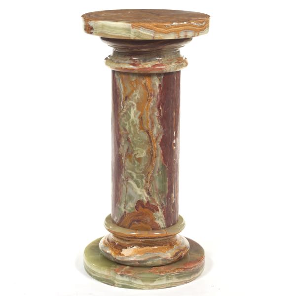 Appraisal: Onyx Column Pedestal x Striated green and rust colored onyx