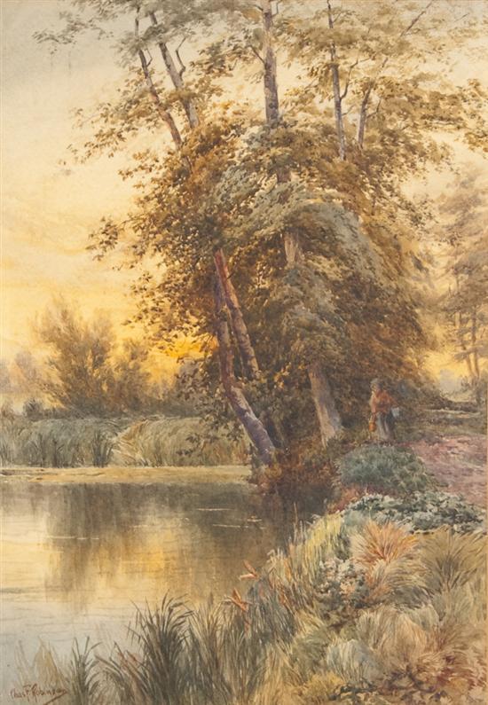 Appraisal: Charles F Robinson British act - Trees at the Lakeside