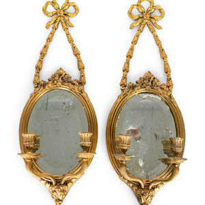 Appraisal: A Pair of Louis XVI Style Gilt-Metal and Beveled Glass