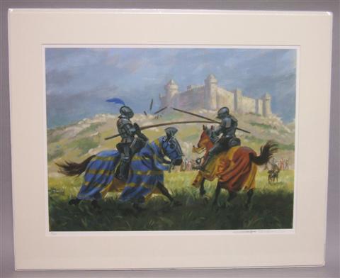 Appraisal: PATRICK O'BRIEN THE JOUST Print x in Lower right signed