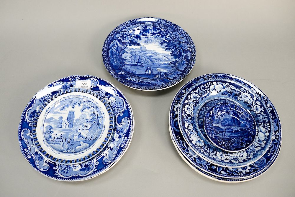 Appraisal: Ten piece lot of Historic Staffordshire bowls and plates English