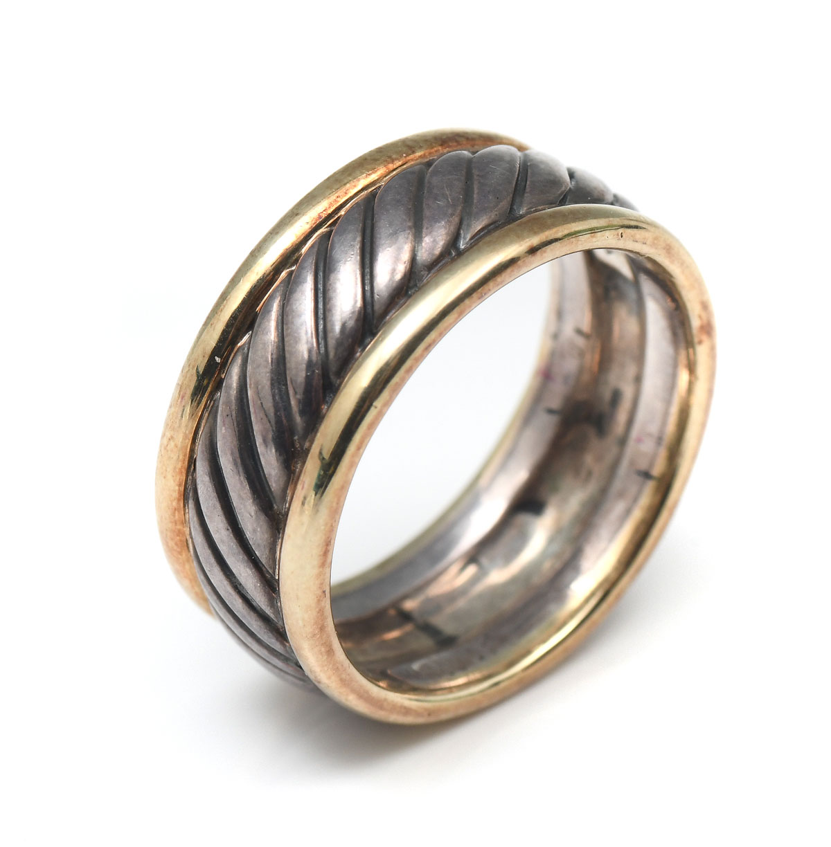 Appraisal: DAVID YURMAN STERLING K YELLOW GOLD BAND Handsome sterling K