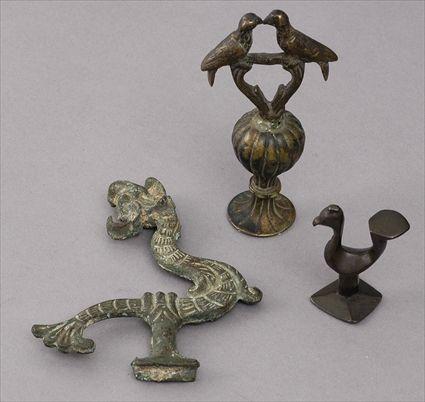 Appraisal: Three Bronze Finials