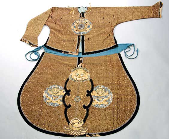 Appraisal: ANTIQUE IMPERIAL GUARD COSTUME Very elaborate and antique Chinese embroidered