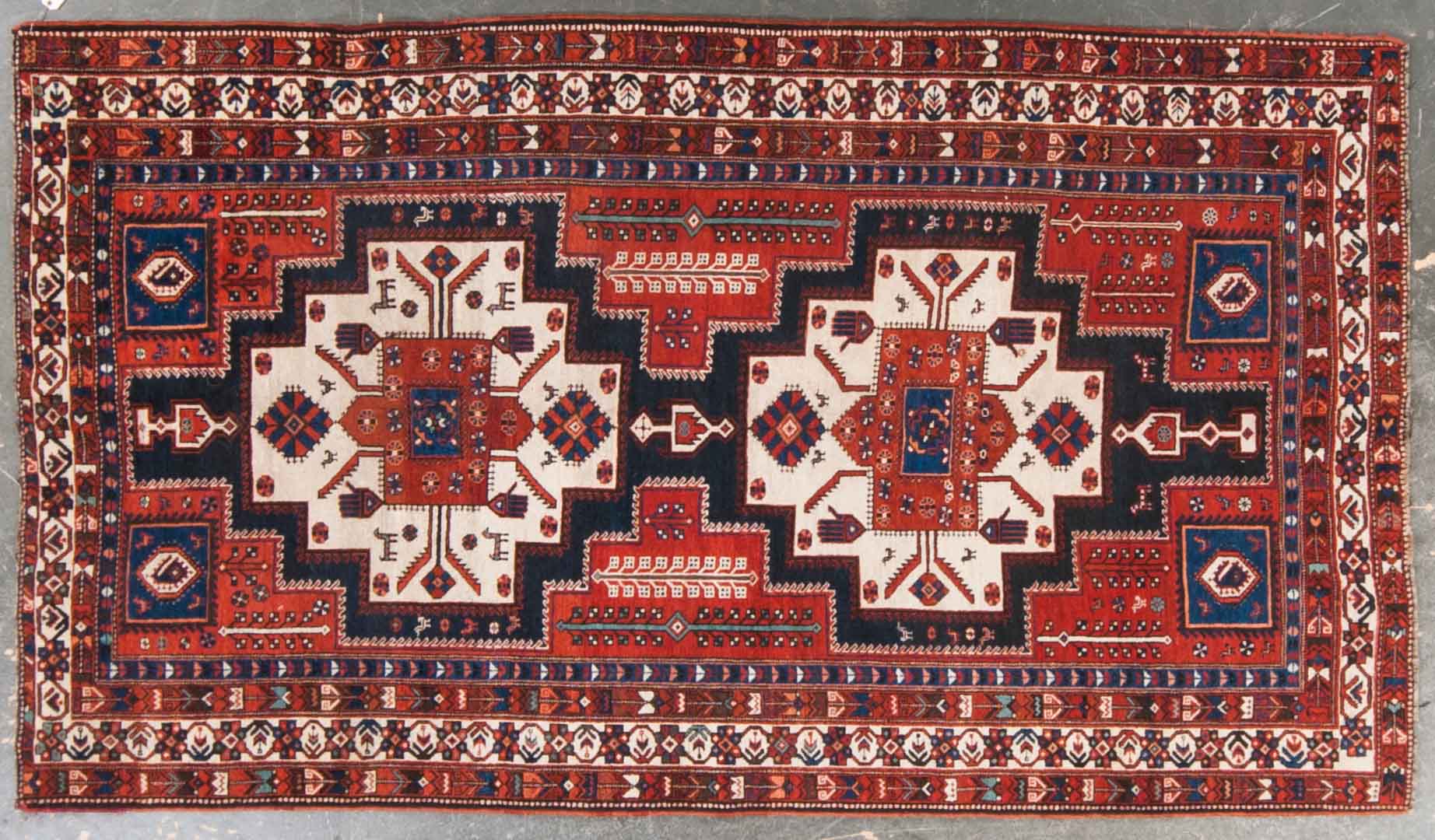 Appraisal: Semi-antique Afshari rug approx x Iran circa