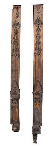 Appraisal: A PAIR OF TH CENTURY TALL CARVED GOTHIC PANELS each