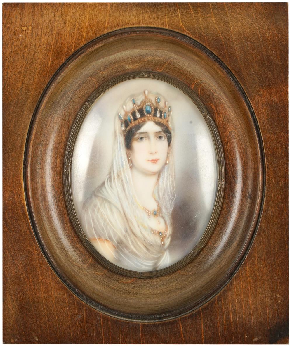 Appraisal: PORTRAIT MINIATURE OF JOSEPHINEsigned 'K Day' center right framed under